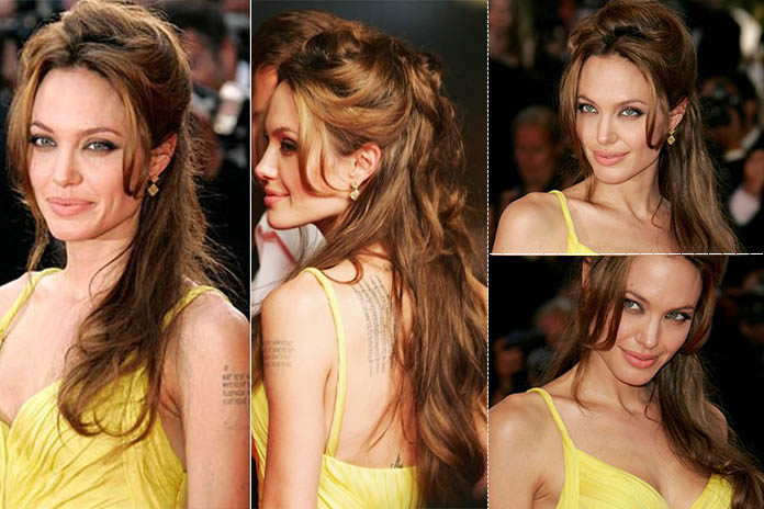 Classic Half-Up, Half-Down Angelina Jolie