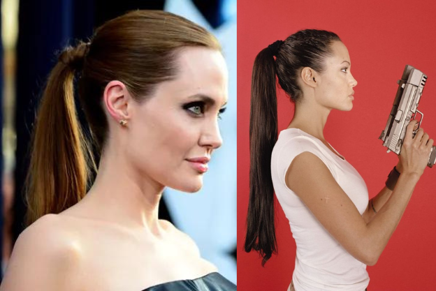 High Ponytail Angelina Jolie