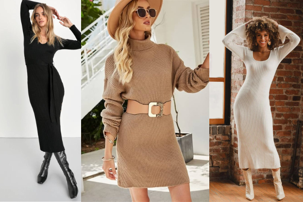 Cozy Knit Sweater midi dress